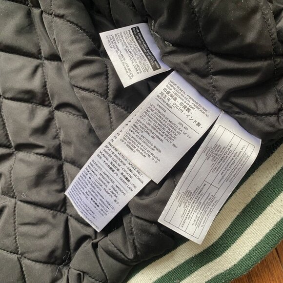 Levis Silver Tab Green and White Leather Varsity Bomber - Picture 7 of 13